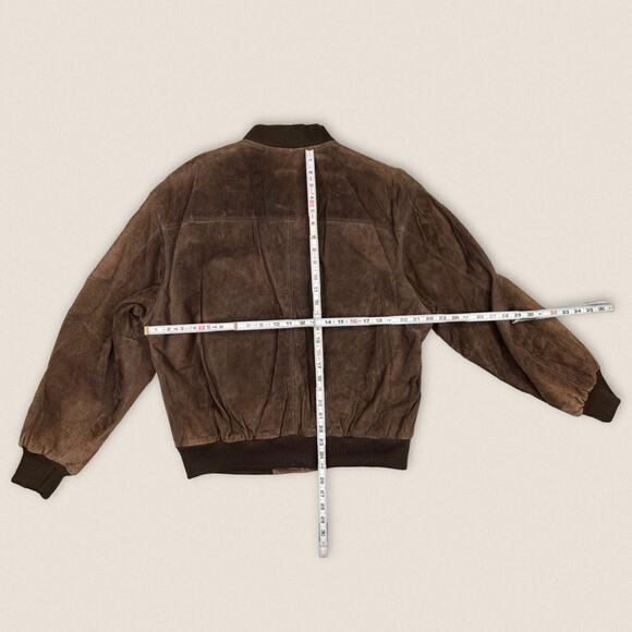 Vintage 90s Suede Leather Jacket David Taylor Size Large - Picture 3 of 4